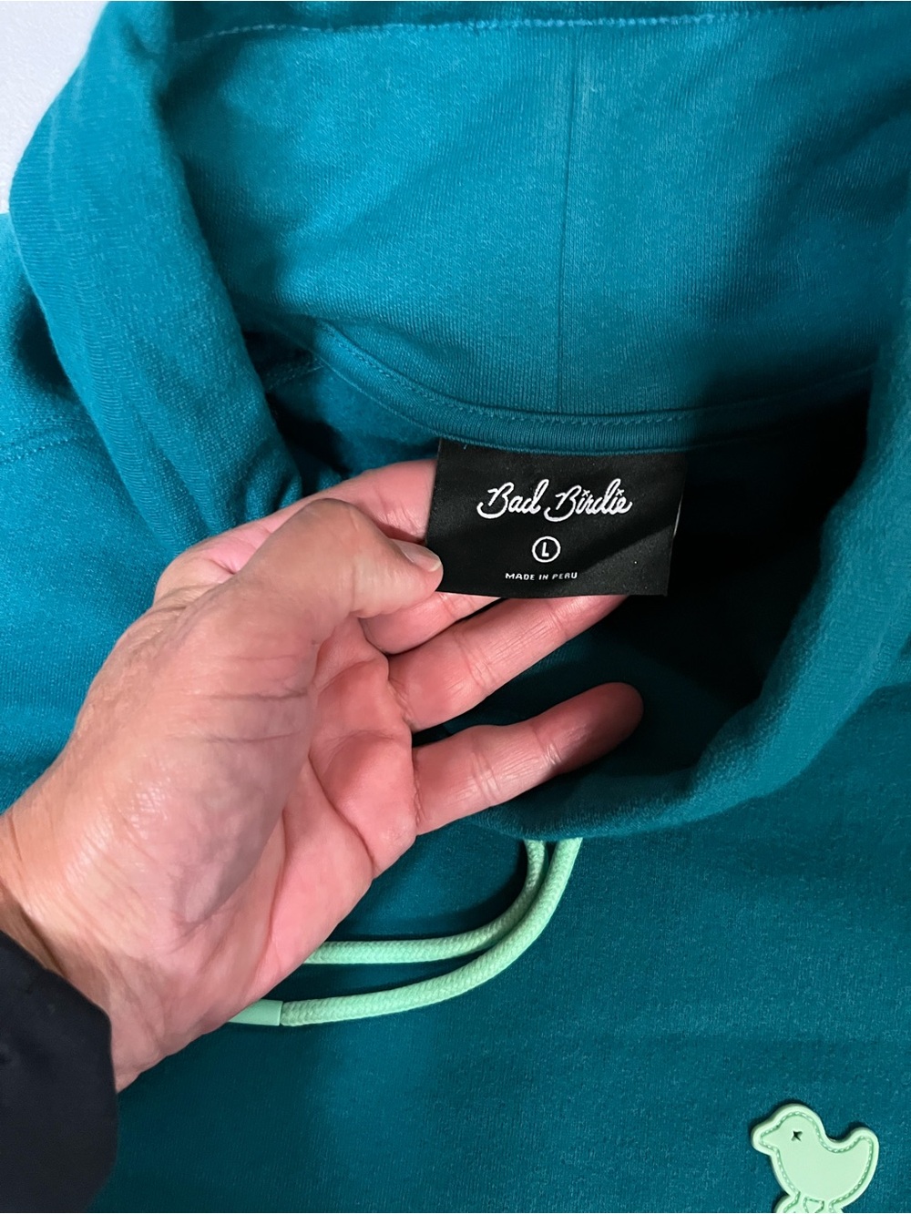 Bad Birdie Rec League Sweatshirt Women L Teal Green Golf Fleece Pullover Cropped - Picture 3 of 11